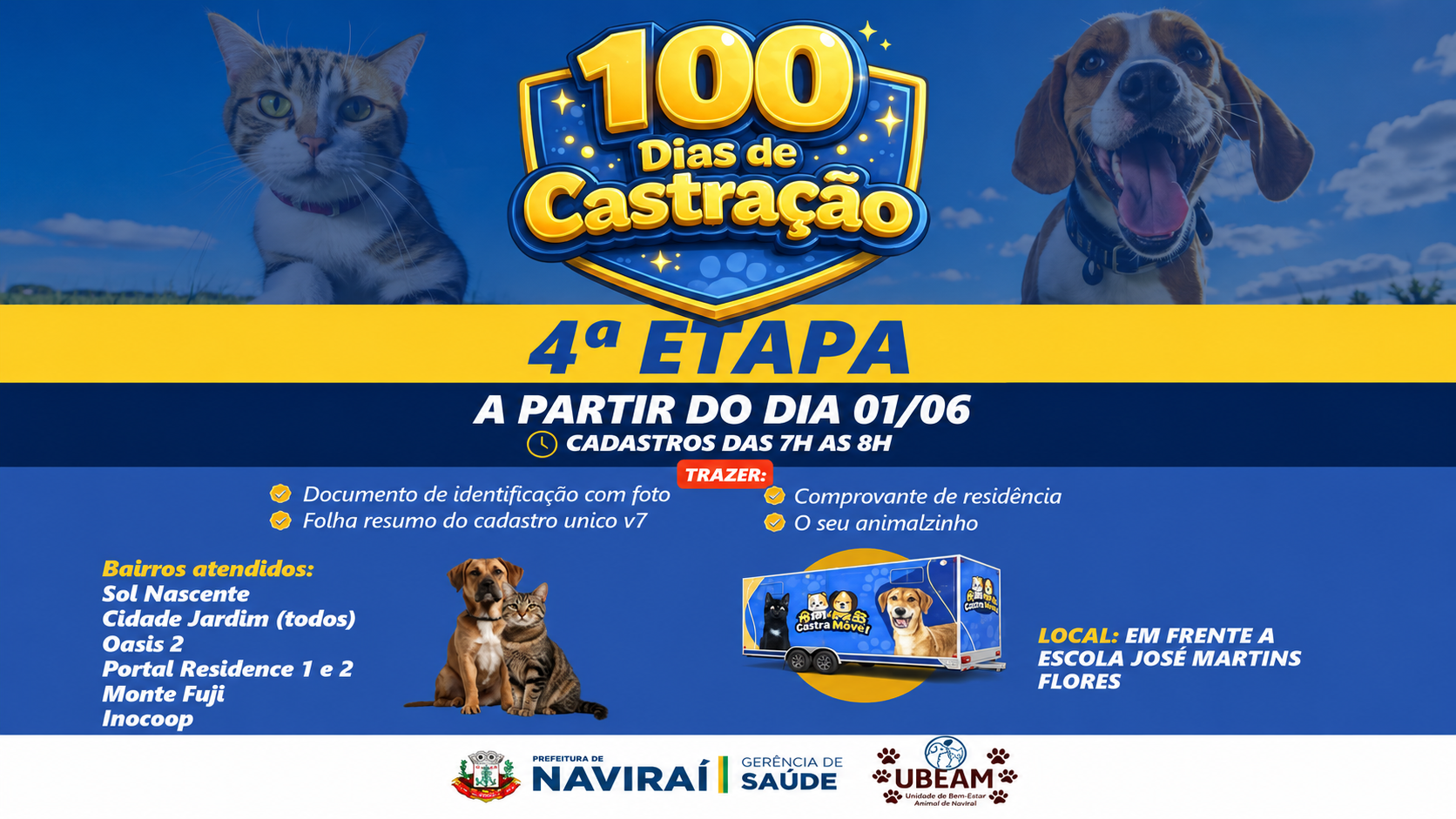 Castração gratuita entra na 4ª etapa e abre novos cadastros em Naviraí