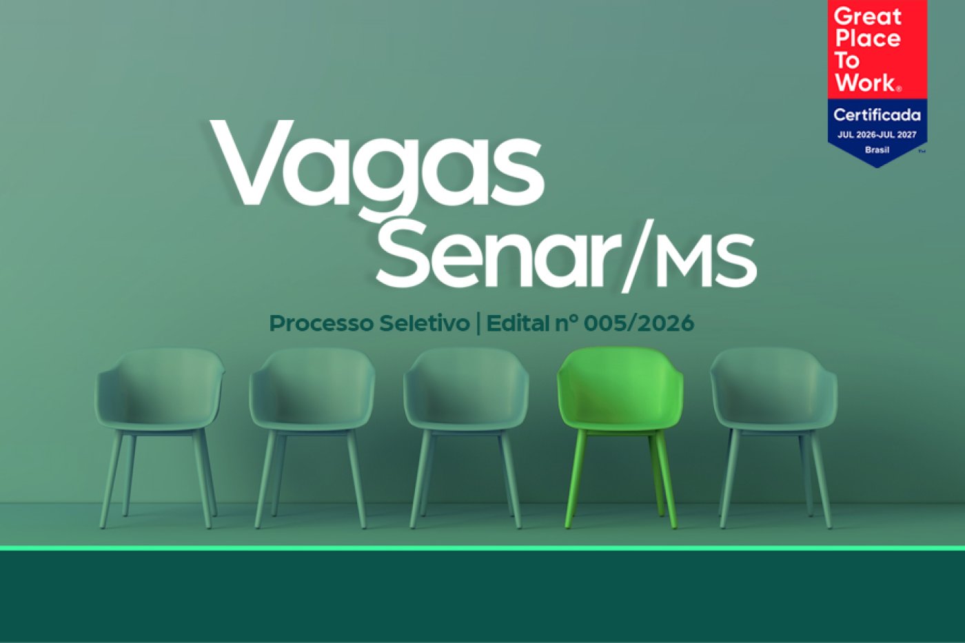Senar/MS abre processo seletivo com salários de até R$ 5,4 mil e inscrições gratuitas